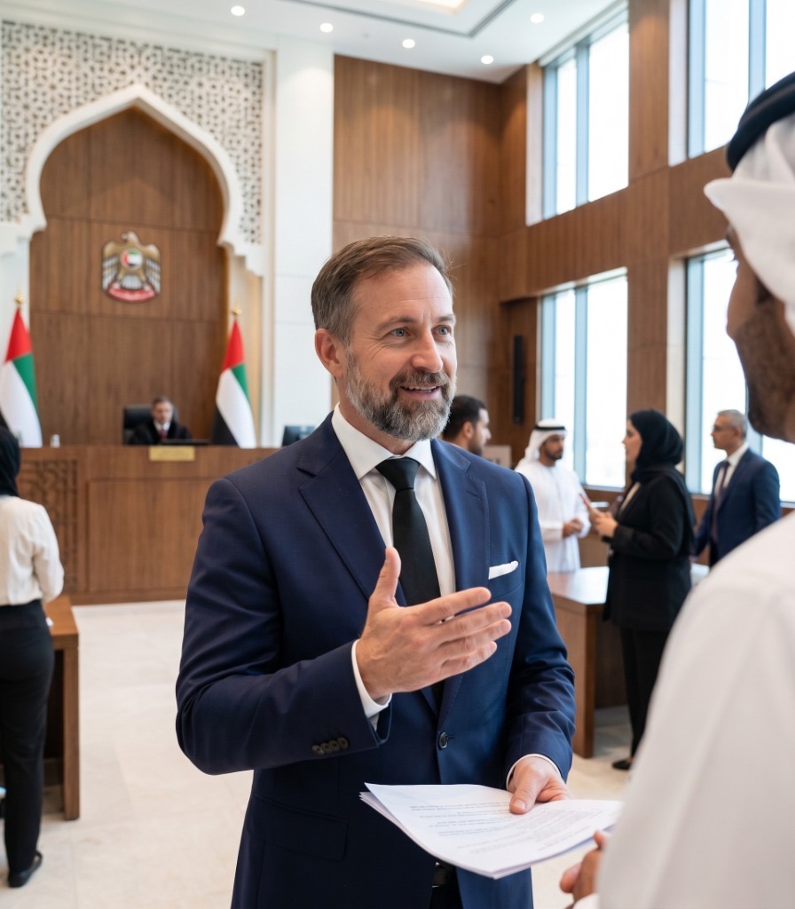 Dr. Shaun Gregory Morgan in UAE court proceedings, Franklin Morgan Law — international corporate lawyer and arbitration specialist, Dubai